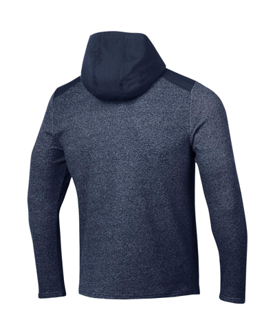 Under Armour Navy Auburn Tigers Survivor Fleece Hoodie Quarter-zip Jacket In Navy