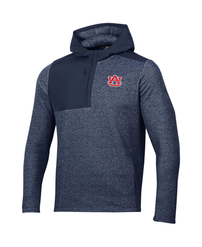 Under Armour Navy Auburn Tigers Survivor Fleece Hoodie Quarter-zip Jacket In Navy