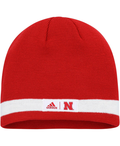 Shop Adidas Originals Men's Adidas Scarlet Nebraska Huskers Wordmark Beanie