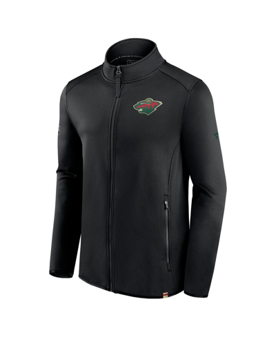 Shop Fanatics Men's  Black Minnesota Wild Authentic Pro Full-zip Jacket