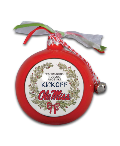 Shop Magnolia Lane Ole Miss Rebels Wreath Kickoff Painted Ornament In Red