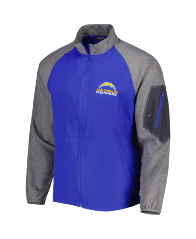 Shop Dunbrooke Men's  Royal Los Angeles Chargers Hurricane Raglan Full-zip Windbreaker Jacket