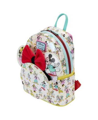 Shop Loungefly Little Boys And Girls Disney Disney100 Classic All-over Print Iridescent Mini Backpack With Ear Head In White