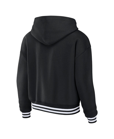 Wear By Erin Andrews Black Las Vegas Raiders Lace-up Pullover Hoodie In Black
