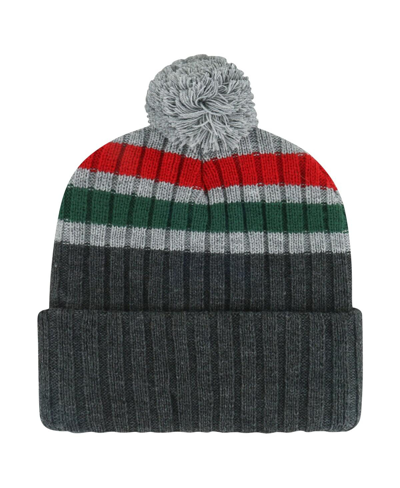 Shop 47 Brand Men's ' Gray Minnesota Wild Stack Patch Cuffed Knit Hat With Pom