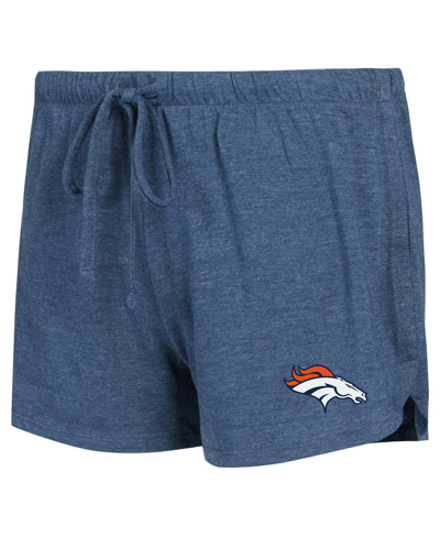 Concepts Sport Women's  Navy, Orange Denver Broncos Raglan Long Sleeve T-shirt And Shorts Lounge Set In Navy,orange