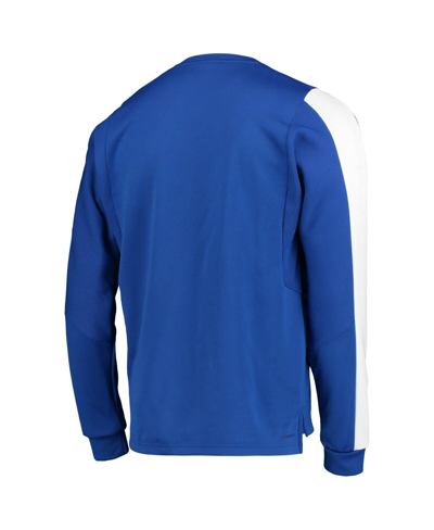 Shop Adidas Originals Men's Adidas Royal Kansas Jayhawks Sideline Reverse Retro Aeroready Pullover Sweatshirt