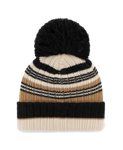 Shop 47 Brand Women's ' Natural Pittsburgh Steelers Barista Cuffed Knit Hat With Pom