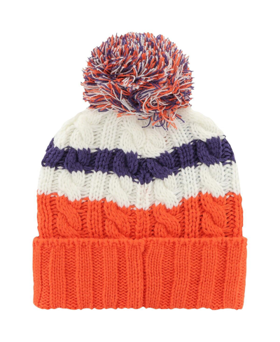Shop 47 Brand Women's ' White Clemson Tigers Ashfield Cuffed Knit Hat With Pom