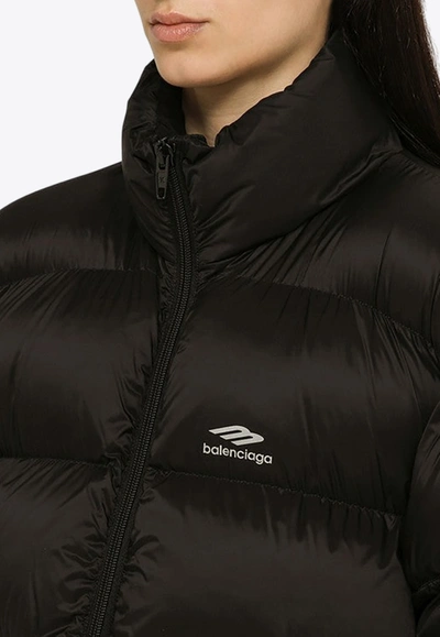 Shop Balenciaga 3b Sports Icon Down Padded Jacket In Black