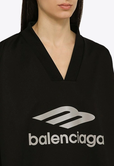Shop Balenciaga 3b Sports Icon Long-sleeved T-shirt In Black