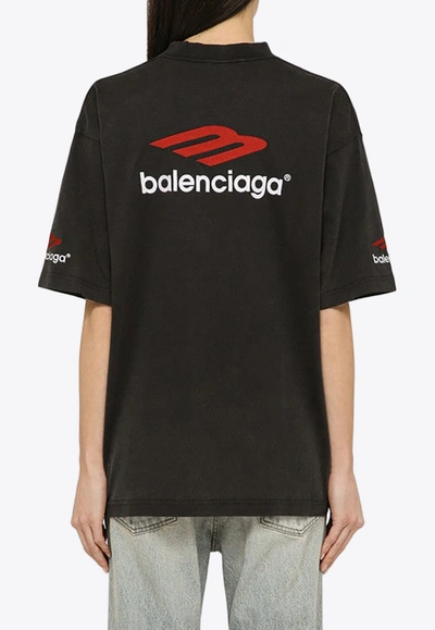 Shop Balenciaga 3b Sports Icon Short-sleeved T-shirt In Black