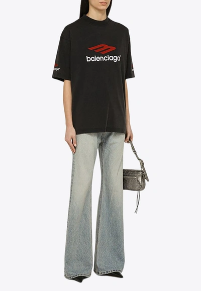 Shop Balenciaga 3b Sports Icon Short-sleeved T-shirt In Black