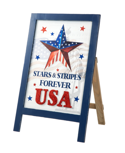 Shop Glitzhome 24" H Patriotic, Americana Wooden Easel Porch Decor In Multi