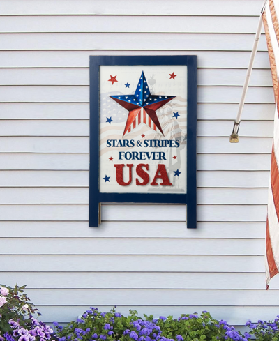 Glitzhome 24" H Patriotic, Americana Wooden Easel Porch Decor In Multi