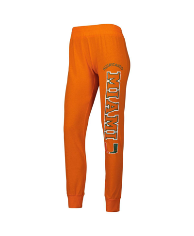 Shop Concepts Sport Women's  Orange Distressed Miami Hurricanes Long Sleeve Hoodie T-shirt And Pants Sleep