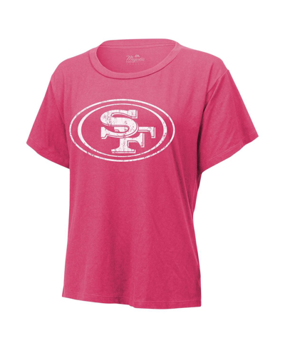 Majestic Women's  Threads Nick Bosa Pink Distressed San Francisco 49ers Name And Number T-shirt In Pink