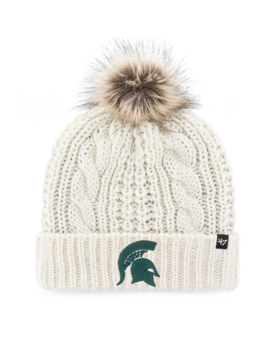 Shop 47 Brand Women's ' White Michigan State Spartans Meeko Cuffed Knit Hat With Pom