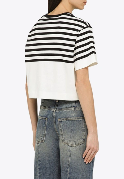 Shop Givenchy 4g Striped Short-sleeved T-shirt In White