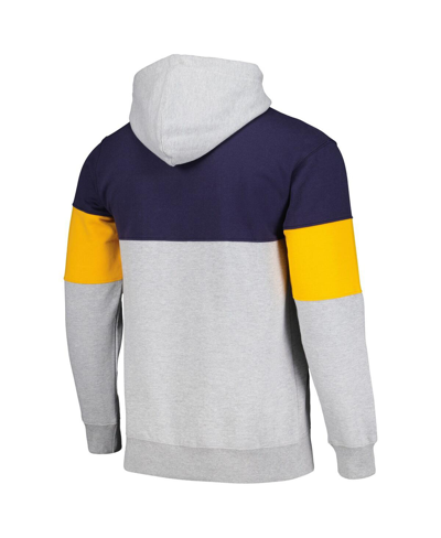 Shop Fanatics Men's  Branded Navy Denver Nuggets Contrast Pieced Pullover Hoodie