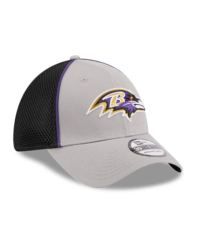 Shop New Era Men's  Gray Baltimore Ravens Pipe 39thirty Flex Hat