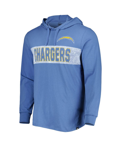 Shop 47 Brand Men's ' Powder Blue Distressed Los Angeles Chargers Field Franklin Hooded Long Sleeve T-shir