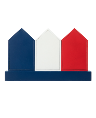 Glitzhome 13" L Patriotic, Americana Wooden House-shaped Table Decor In Multi
