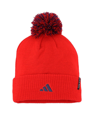 Shop Adidas Originals Men's Adidas Red Washington Capitals Cold.rdy Cuffed Knit Hat With Pom