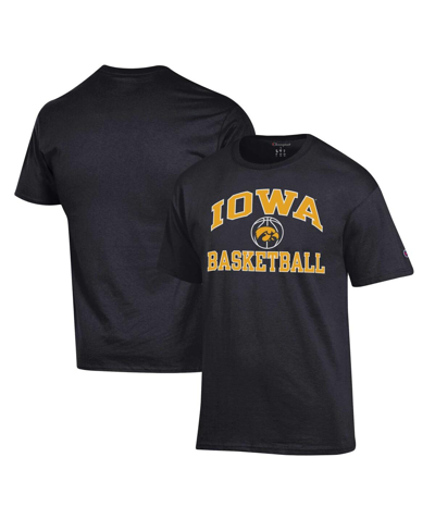 Shop Champion Men's  Black Iowa Hawkeyes Basketball Icon T-shirt