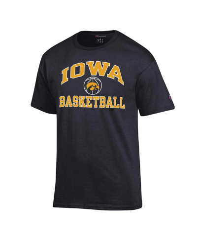 Shop Champion Men's  Black Iowa Hawkeyes Basketball Icon T-shirt