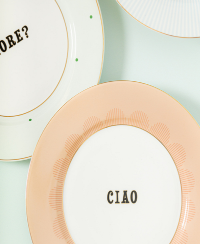 Shop Yvonne Ellen Slogan Side Plates In Multi