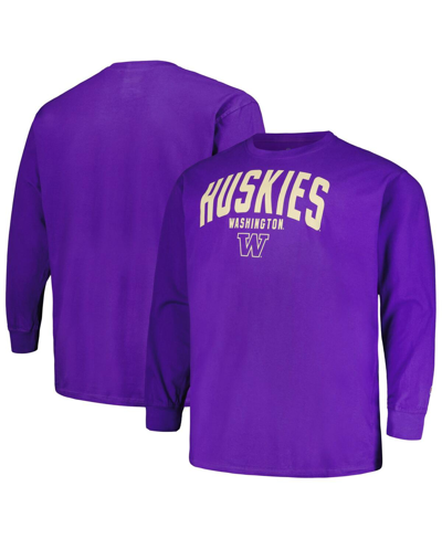 Shop Champion Men's  Purple Washington Huskies Big And Tall Arch Long Sleeve T-shirt