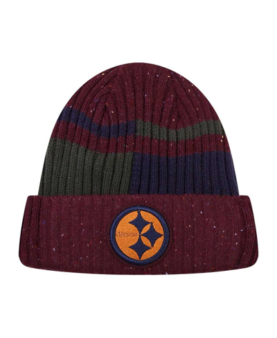 Shop Pro Standard Men's  Burgundy Pittsburgh Steelers Speckled Cuffed Knit Hat