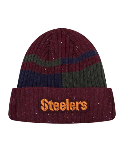 Shop Pro Standard Men's  Burgundy Pittsburgh Steelers Speckled Cuffed Knit Hat