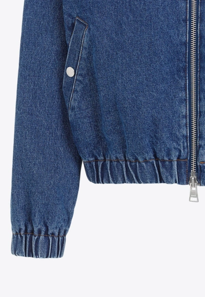 Shop Ami Alexandre Mattiussi Adc Zipped Denim Jacket In Blue