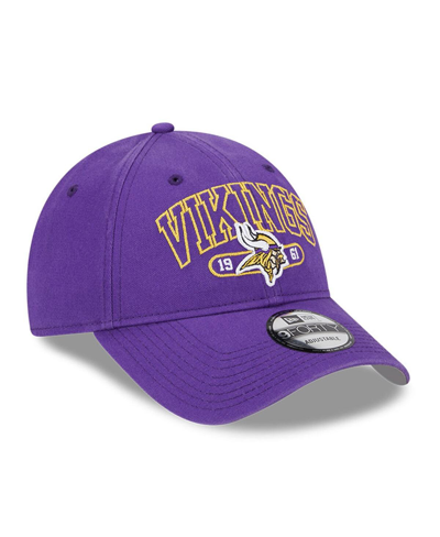 Shop New Era Men's  Purple Minnesota Vikings Outline 9forty Snapback Hat