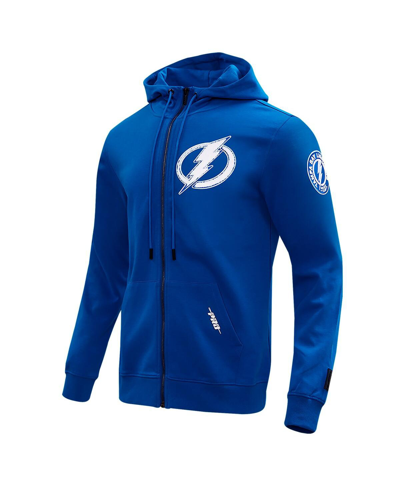 Shop Pro Standard Men's  Blue Tampa Bay Lightning Classic Chenille Full-zip Hoodie Jacket