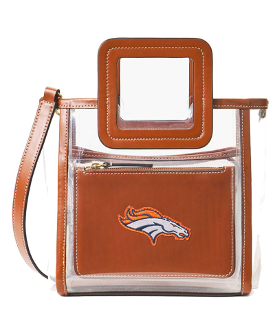 Shop Staud Women's  Denver Broncos Clear Mini Shirley Bag In Brown