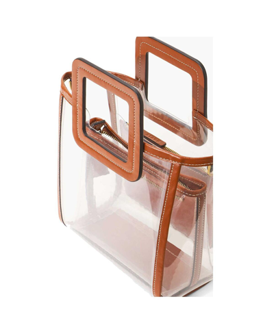 Shop Staud Women's  Denver Broncos Clear Mini Shirley Bag In Brown