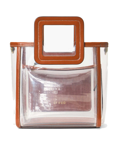 Shop Staud Women's  Denver Broncos Clear Mini Shirley Bag In Brown