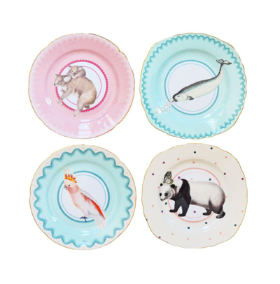 Shop Yvonne Ellen Pretty Pastel Animal Cake Plates In Multi