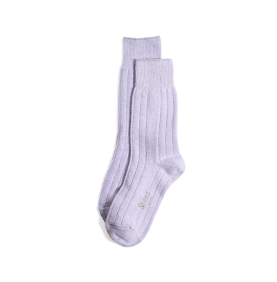 Shop Stems Lux Cashmere Wool Crew Socks In Periwinkle