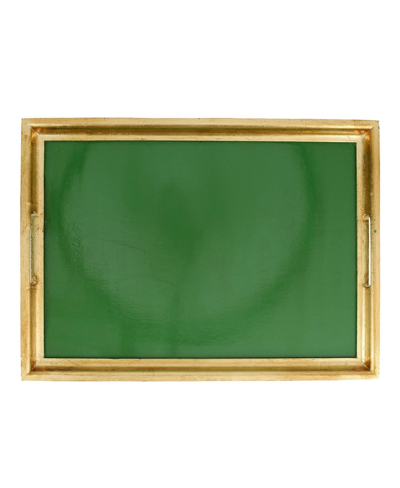 Vietri Florentine Wooden Accessories Medium Rectangular Tray In Green