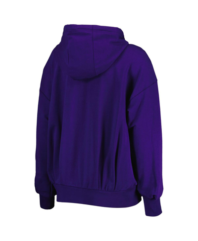 Shop Msx By Michael Strahan Women's  Purple Baltimore Ravens Emerson Lightweight Full-zip Hoodie