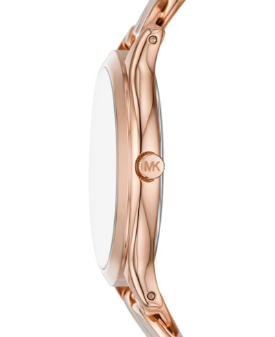 Shop Michael Kors Women's Slim Runway Three-hand Rose Gold-tone Stainless Steel Watch 38mm