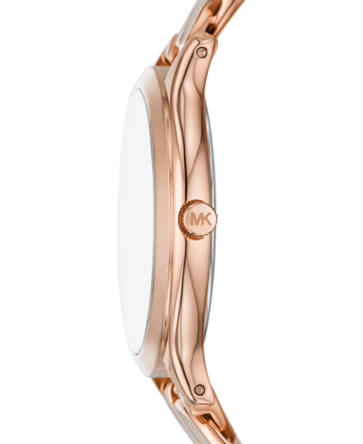 Michael Kors Women's Slim Runway Three-hand Rose Gold-tone Stainless Steel Watch 38mm In Rose Gold-tone