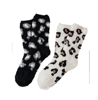 Shop Stems Two Pack Cozy Leopard Socks In Multi