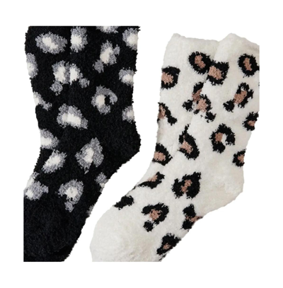 Shop Stems Two Pack Cozy Leopard Socks In Multi