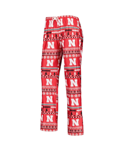 Shop Concepts Sport Women's  Scarlet Nebraska Huskers Holiday Long Sleeve T-shirt And Pants Sleep Set