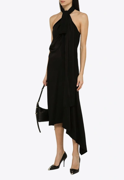 Shop Givenchy Asymmetrical-cut Midi Dress In Black